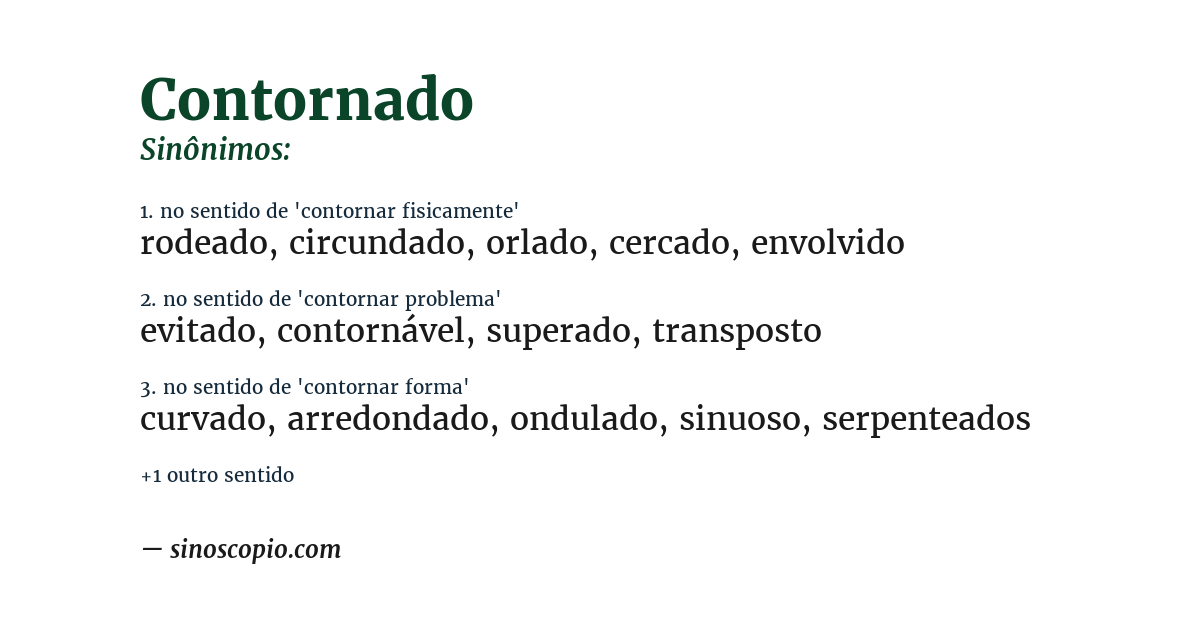 Sinônimo de contornado