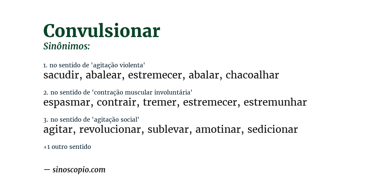 Sinônimo de convulsionar