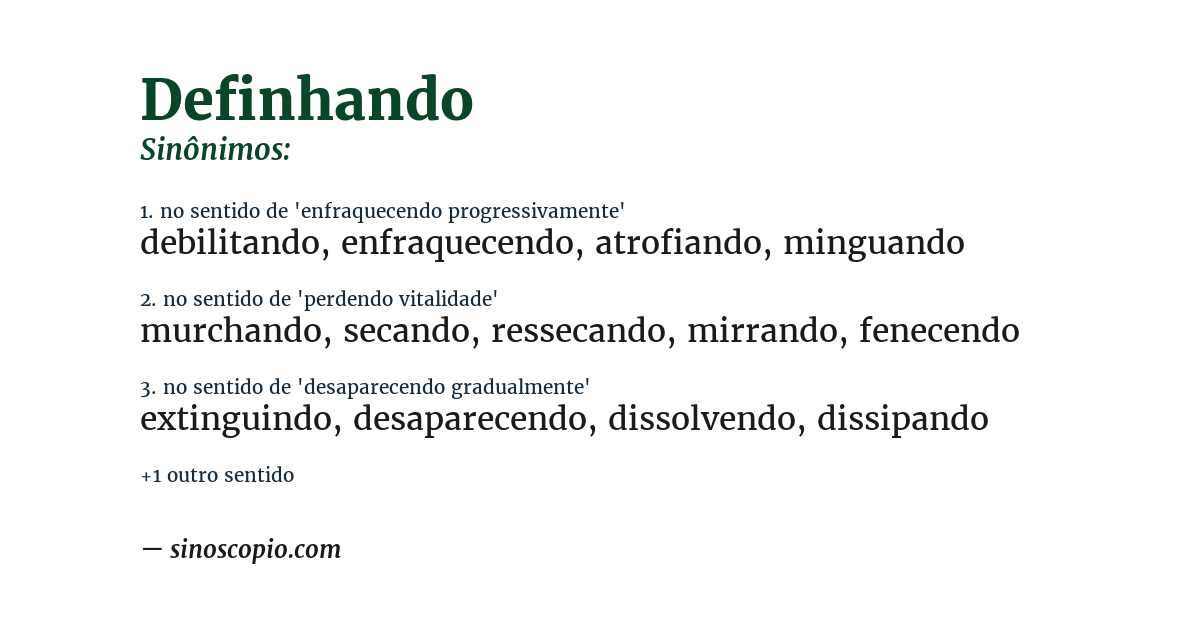 Sinônimo de definhando