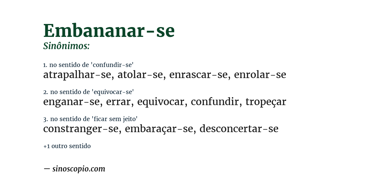 Sinônimo de embananar-se