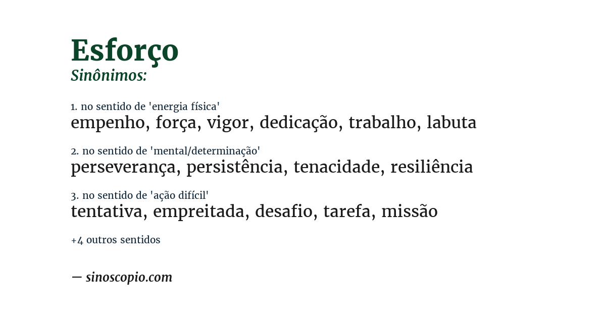 Sinônimo de esforço