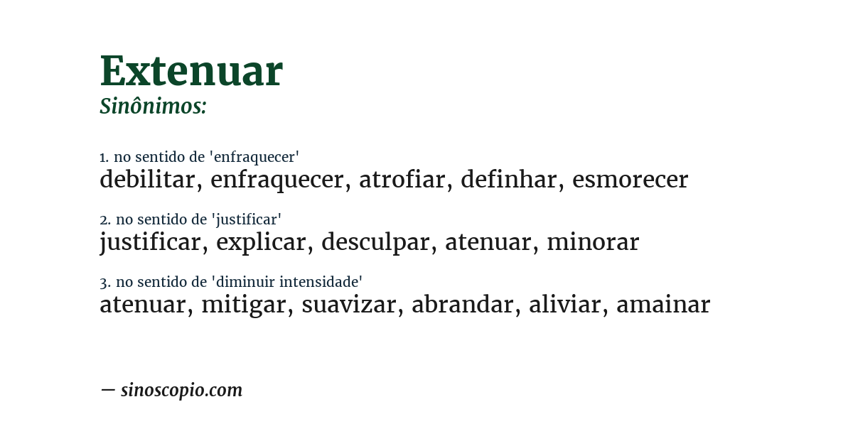 Sinônimo de extenuar