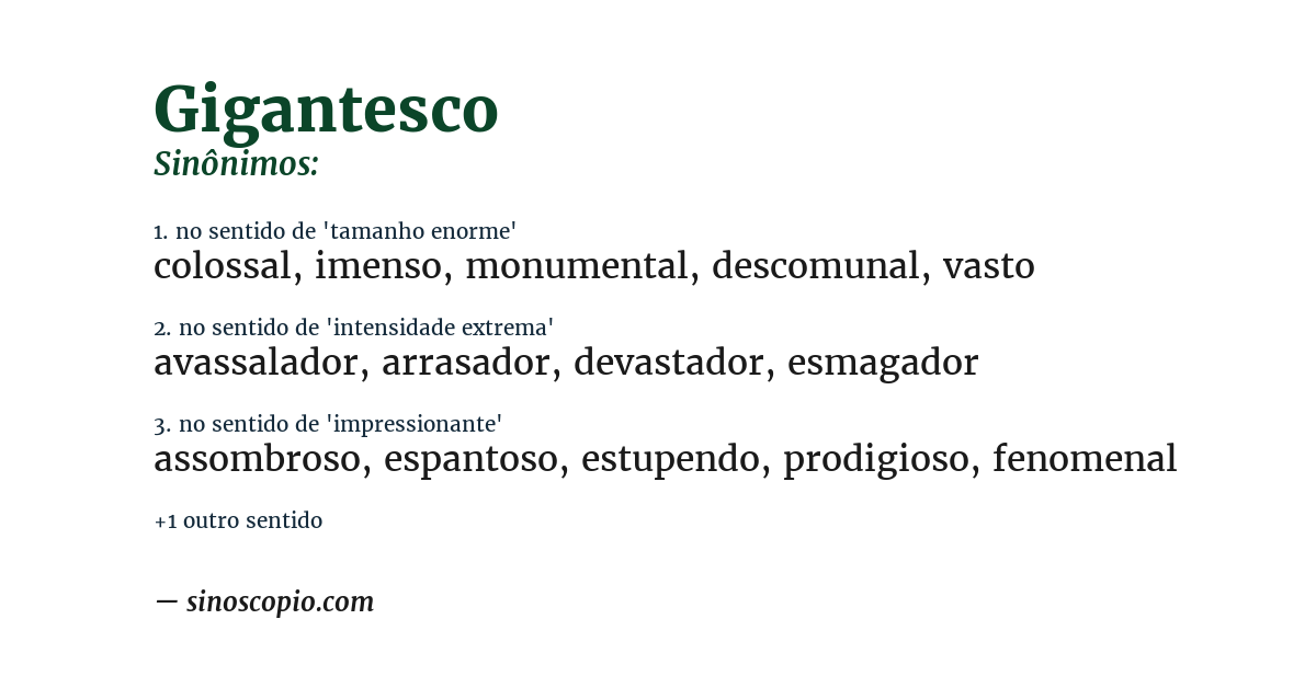 Sinônimo de gigantesco