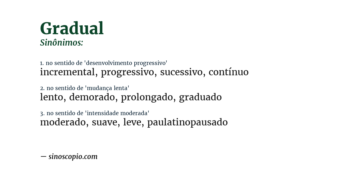 Sinônimo de gradual