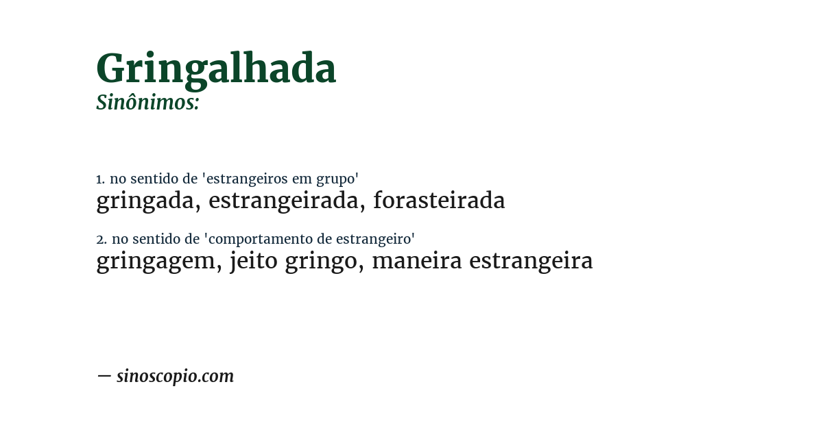 Sinônimo de gringalhada