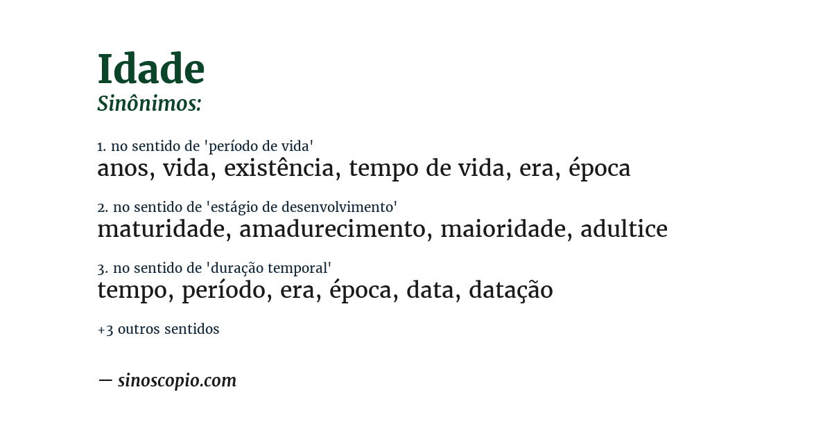 Sinônimo de idade