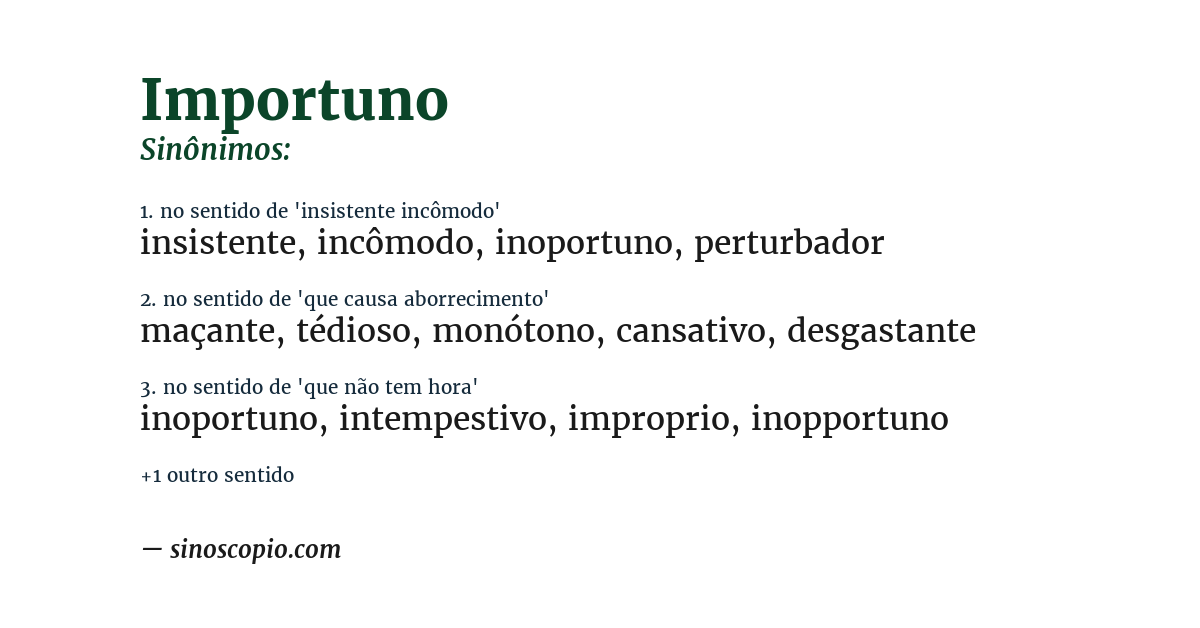 Sinônimo de importuno