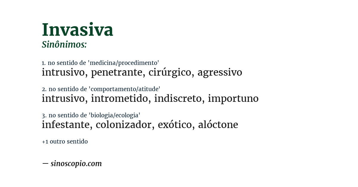 Sinônimo de invasiva