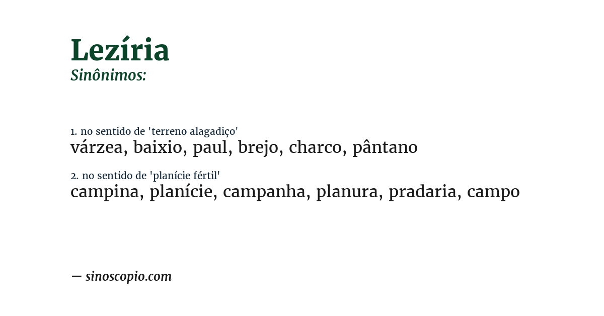 Sinônimo de lezíria