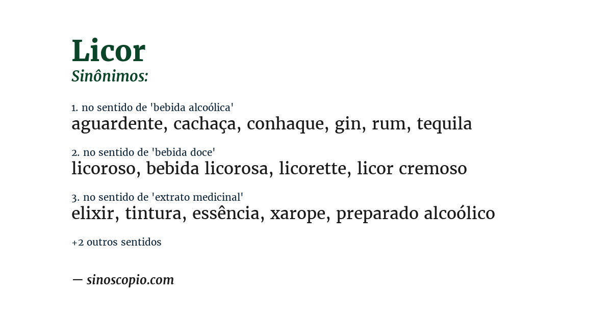 Sinônimo de licor