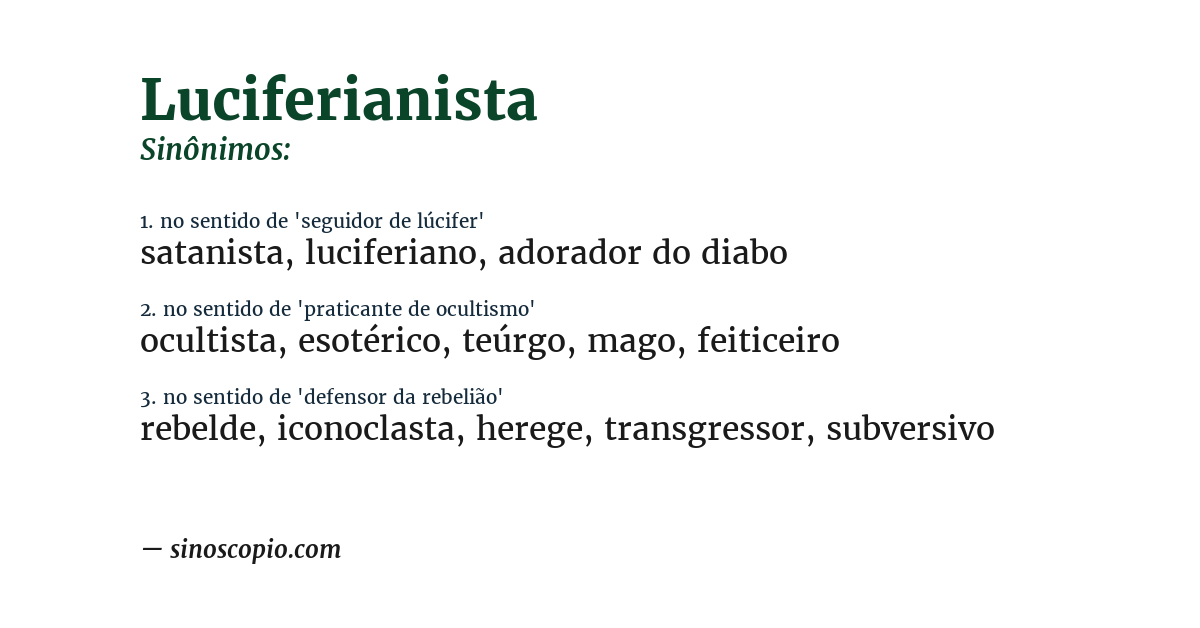 Sinônimo de luciferianista