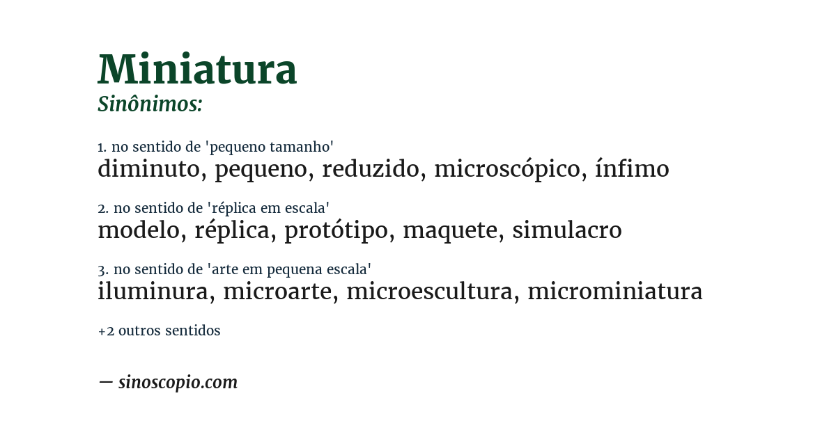 Sinônimo de miniatura