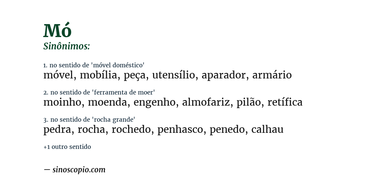 Sinônimo de mó