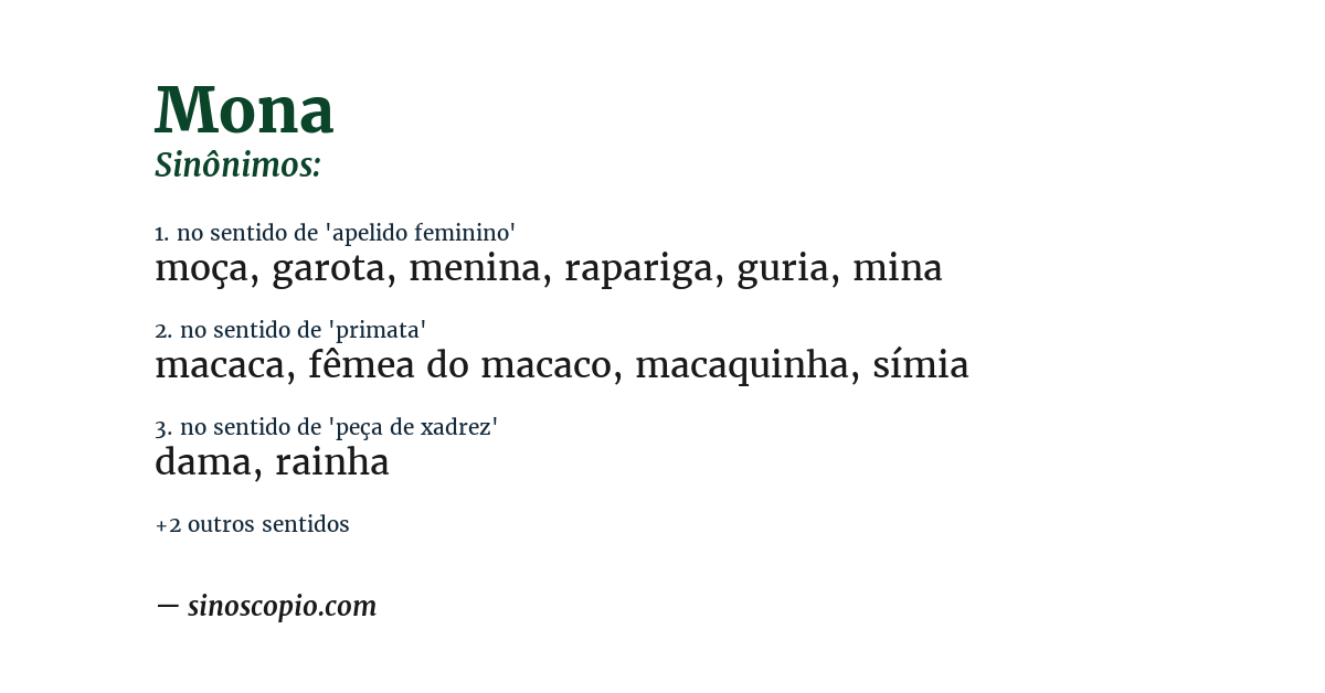 Sinônimo de mona