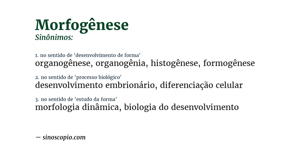 Sinônimo de morfogênese