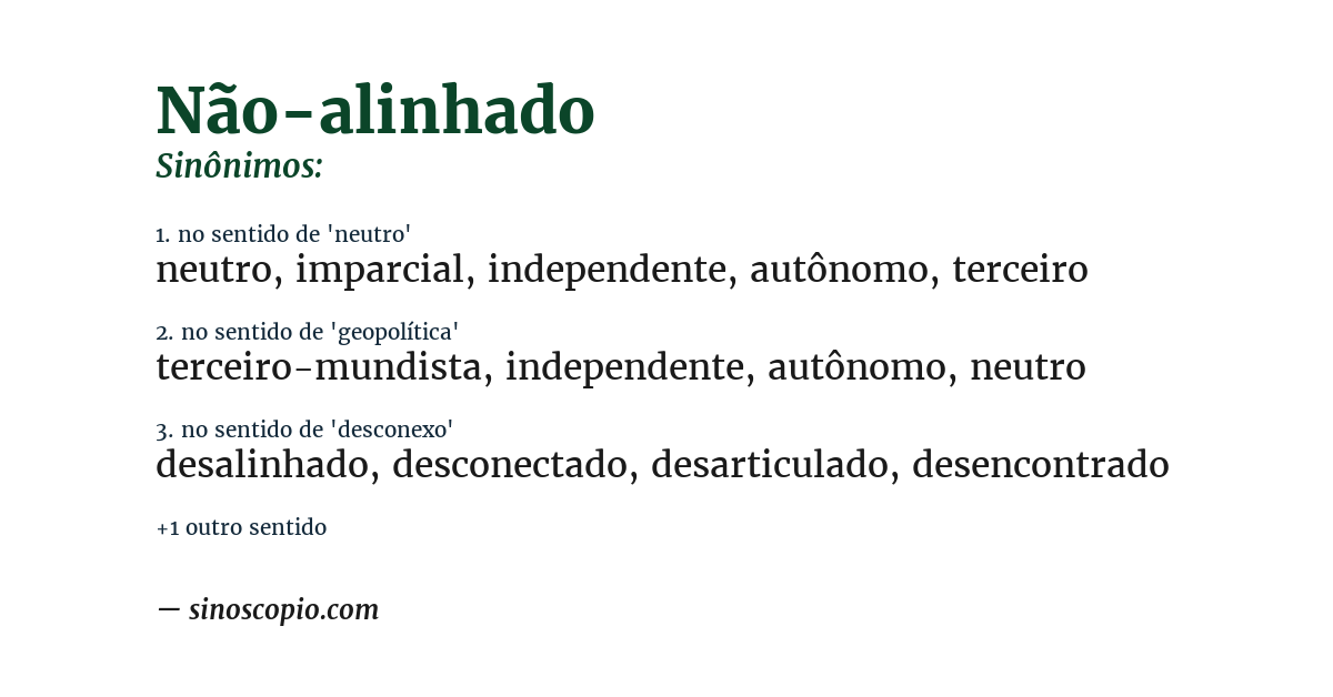 Sinônimo de não-alinhado