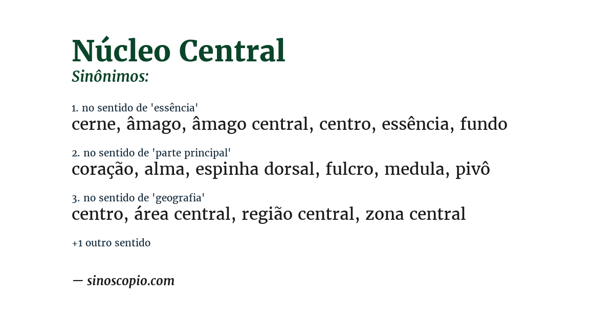 Sinônimo de núcleo central