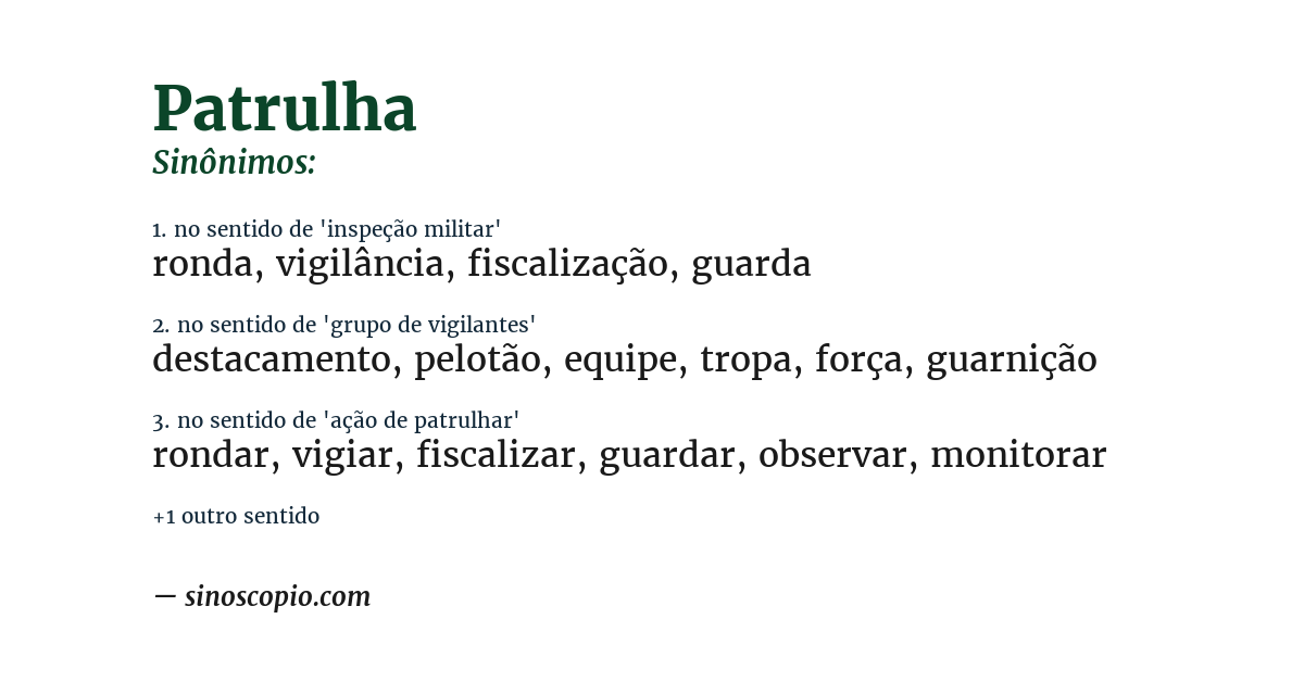 Sinônimo de patrulha