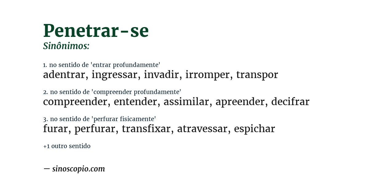Sinônimo de penetrar-se