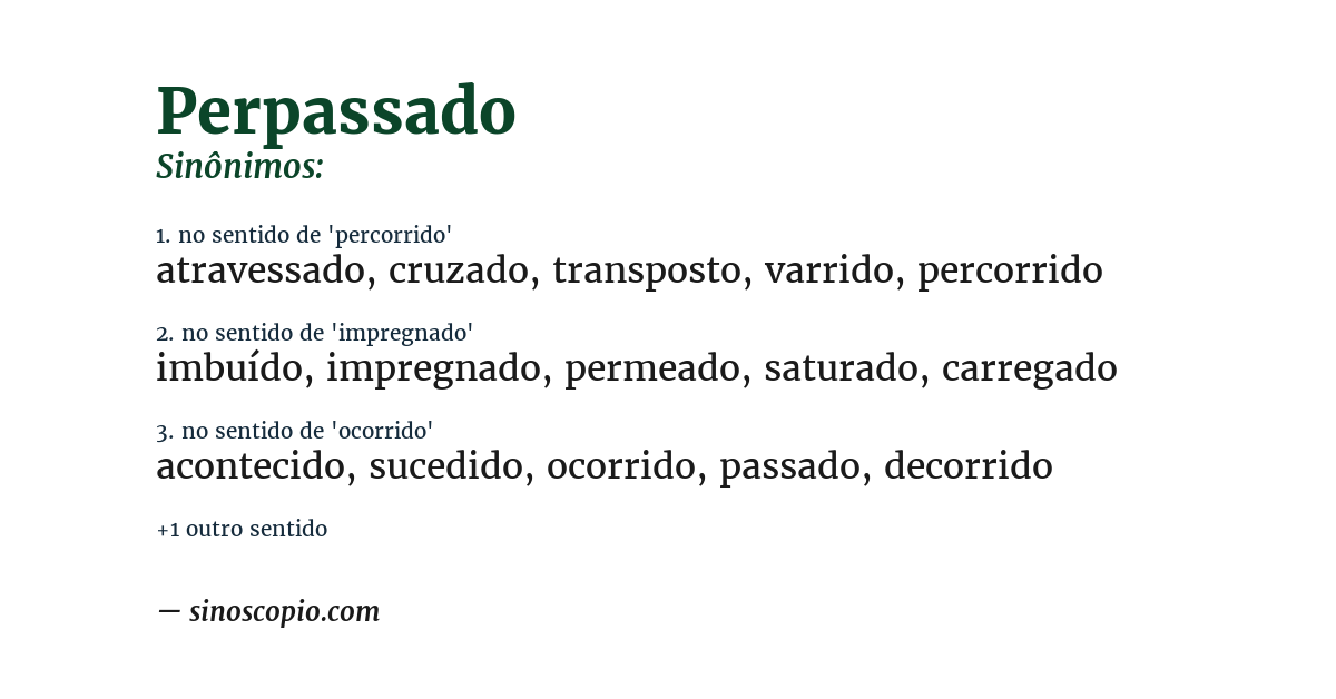 Sinônimo de perpassado