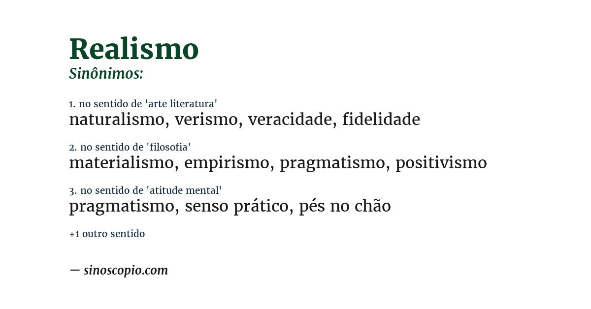 Sinônimo de realismo