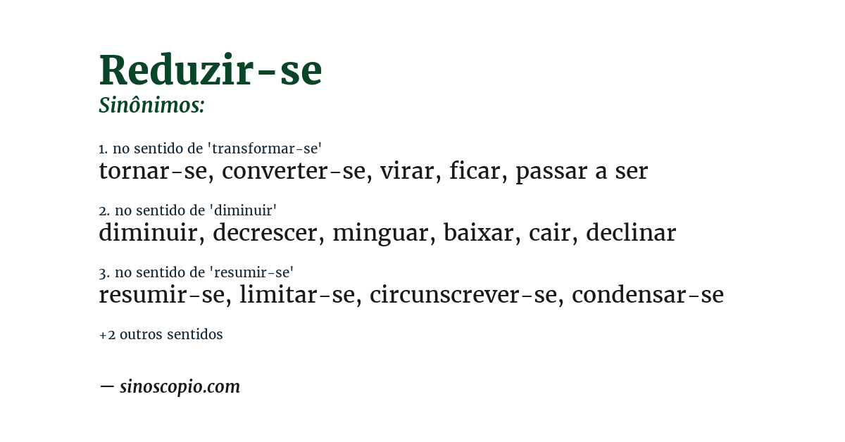 Sinônimo de reduzir-se