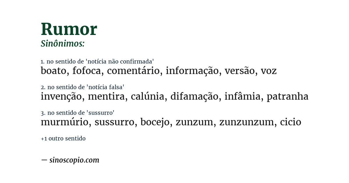 Sinônimo de rumor