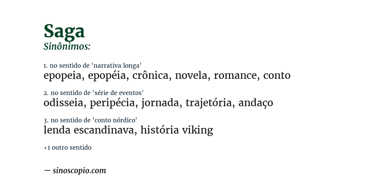 Sinônimo de saga