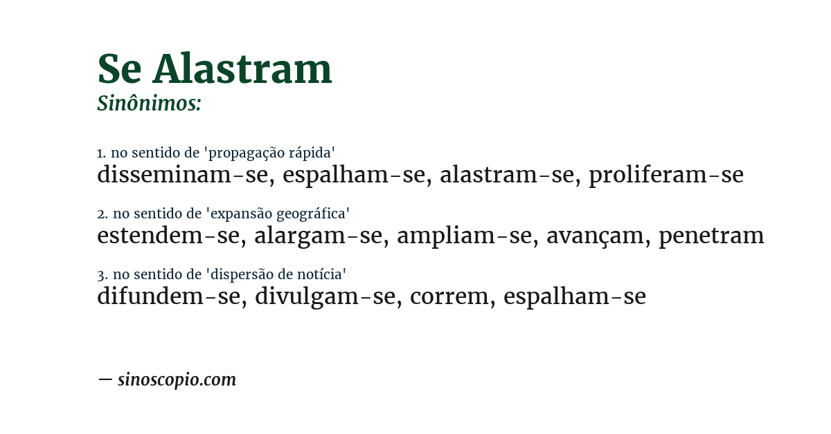 Sinônimo de se alastram