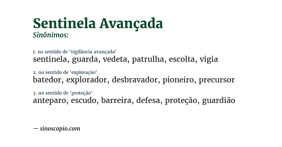 Sinônimo de sentinela avançada