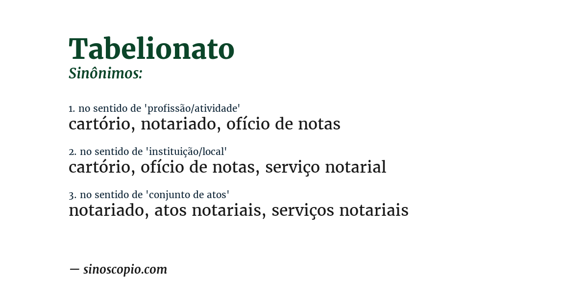 Sinônimo de tabelionato