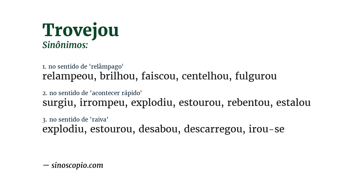 Sinônimo de trovejou