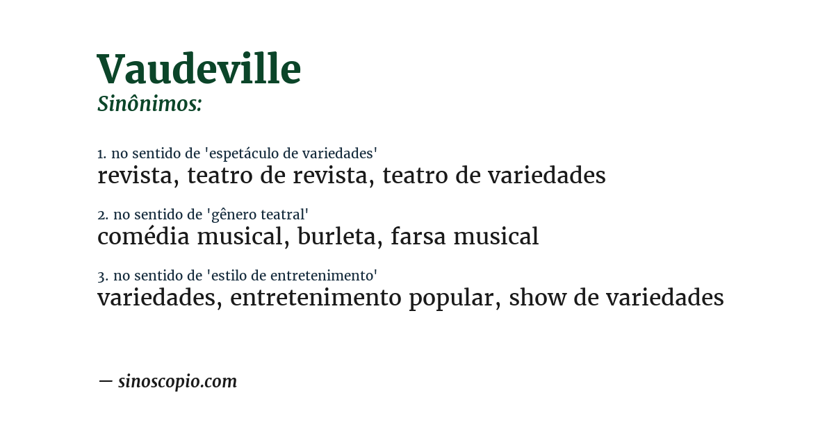 Sinônimo de vaudeville
