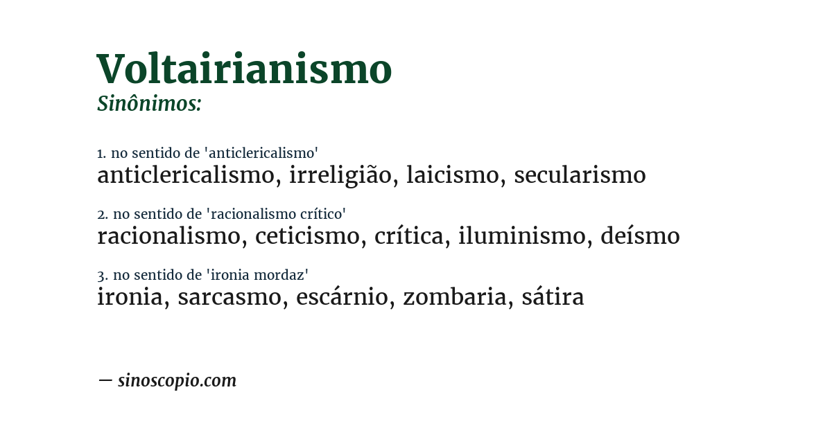 Sinônimo de voltairianismo