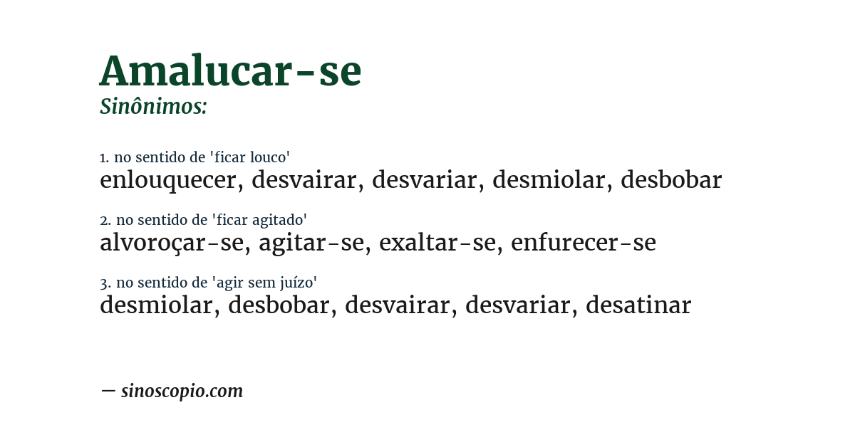 Sinônimo de amalucar-se
