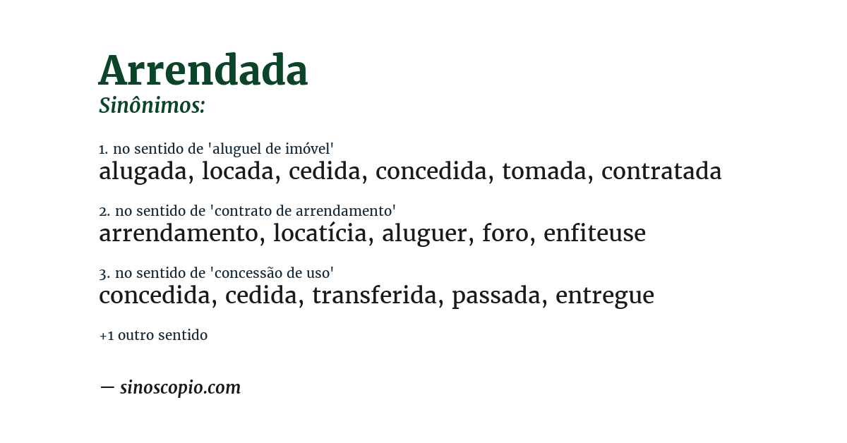 Sinônimo de arrendada