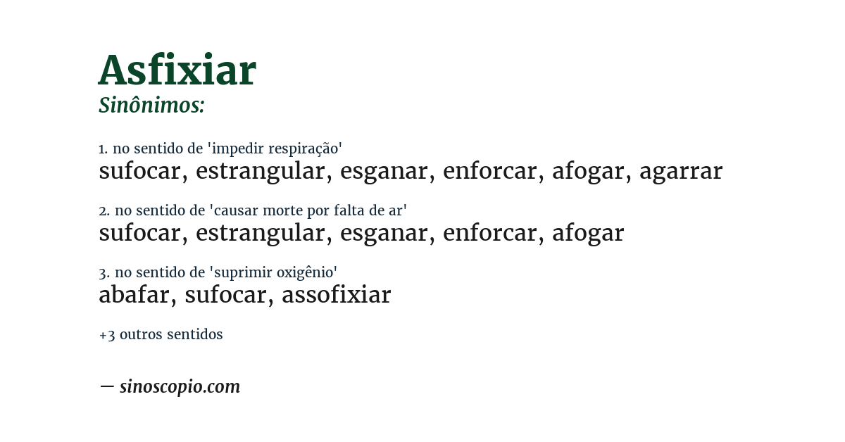 Sinônimo de asfixiar