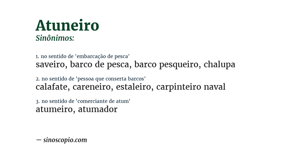 Sinônimo de atuneiro