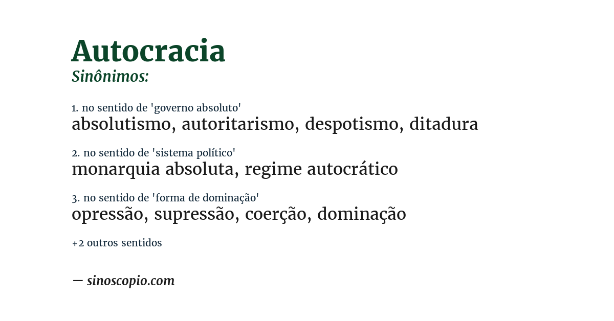 Sinônimo de autocracia