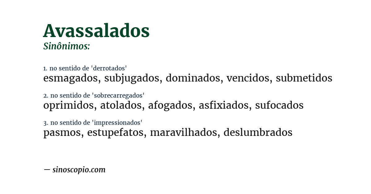 Sinônimo de avassalados