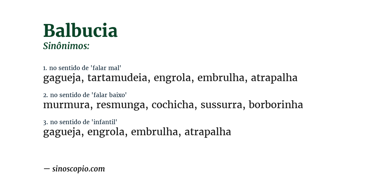Sinônimo de balbucia