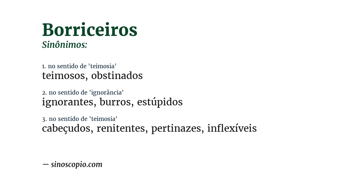 Sinônimo de borriceiros