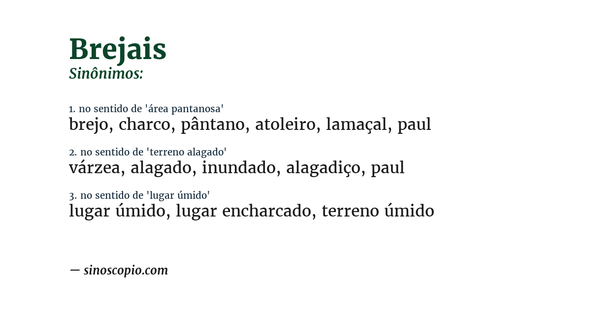 Sinônimo de brejais