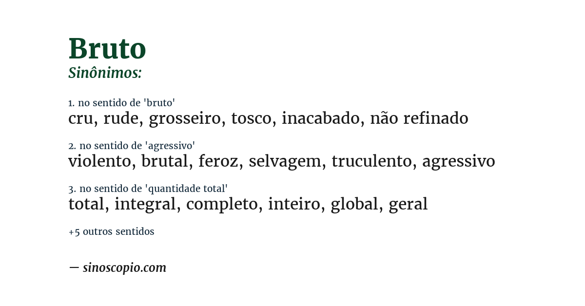 Sinônimo de bruto