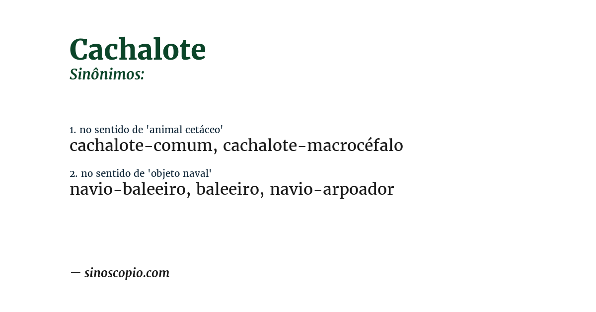 Sinônimo de cachalote
