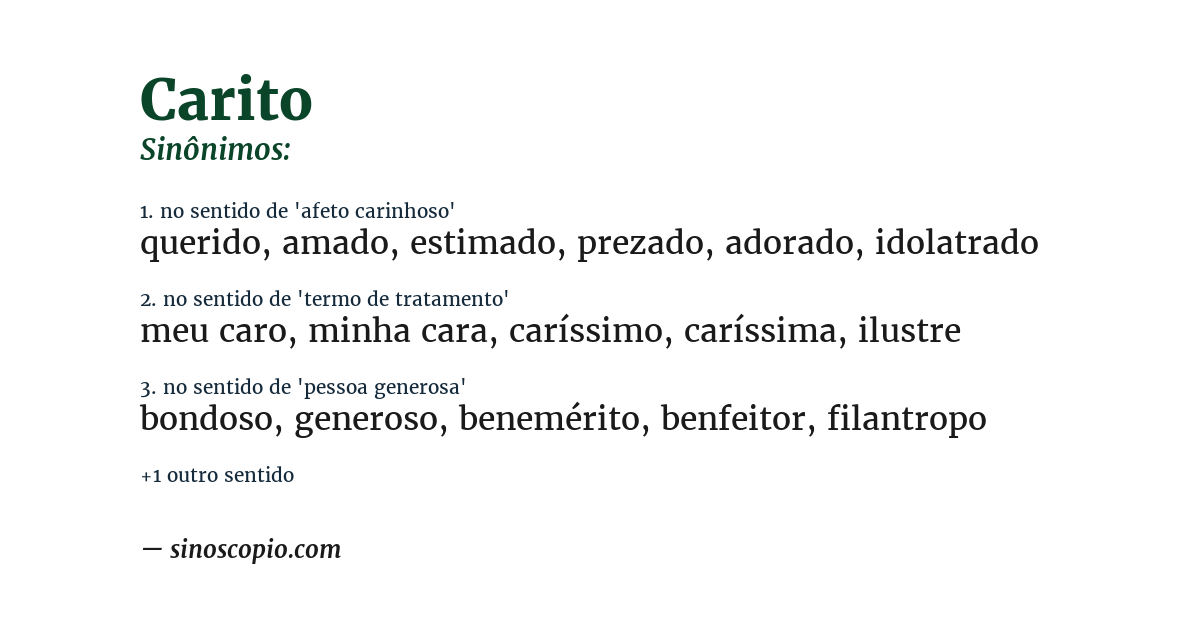 Sinônimo de carito