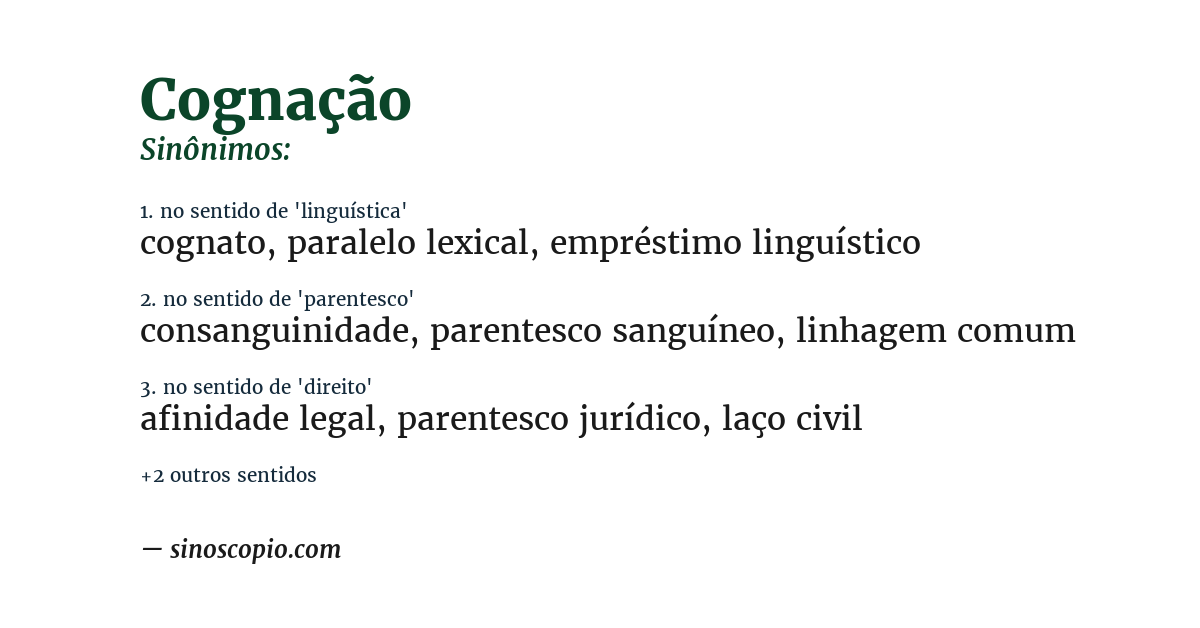 Sinônimo de cognação