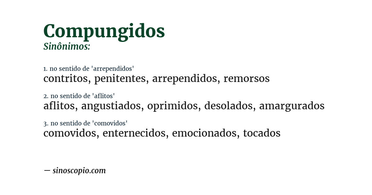 Sinônimo de compungidos