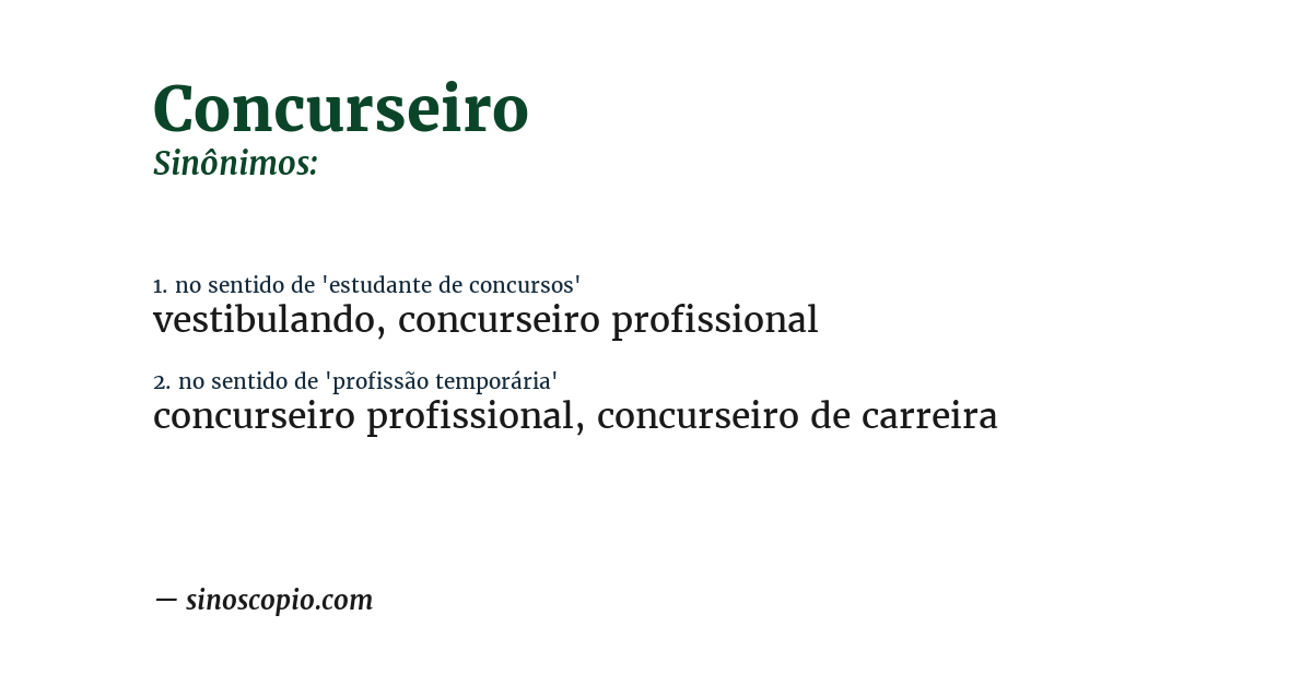 Sinônimo de concurseiro