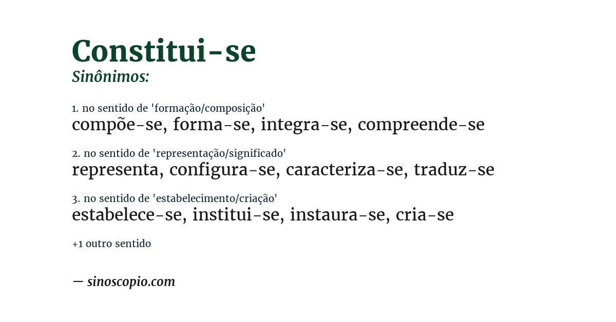 Sinônimo de constitui-se